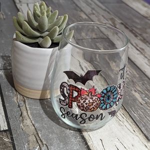 2 for $5 Item: Spooky Season Stemless Wine Glass New!